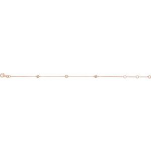 14K Rose Gold 1/6 CTW Natural Diamond Bezel-Set 3-Station 5 1/2-7" Bracelet – image 2