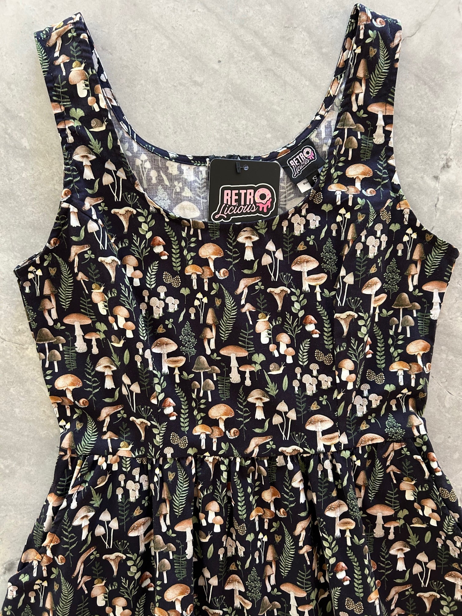 Mushrooms Fit & Flare Dress - XS only, 1 left!