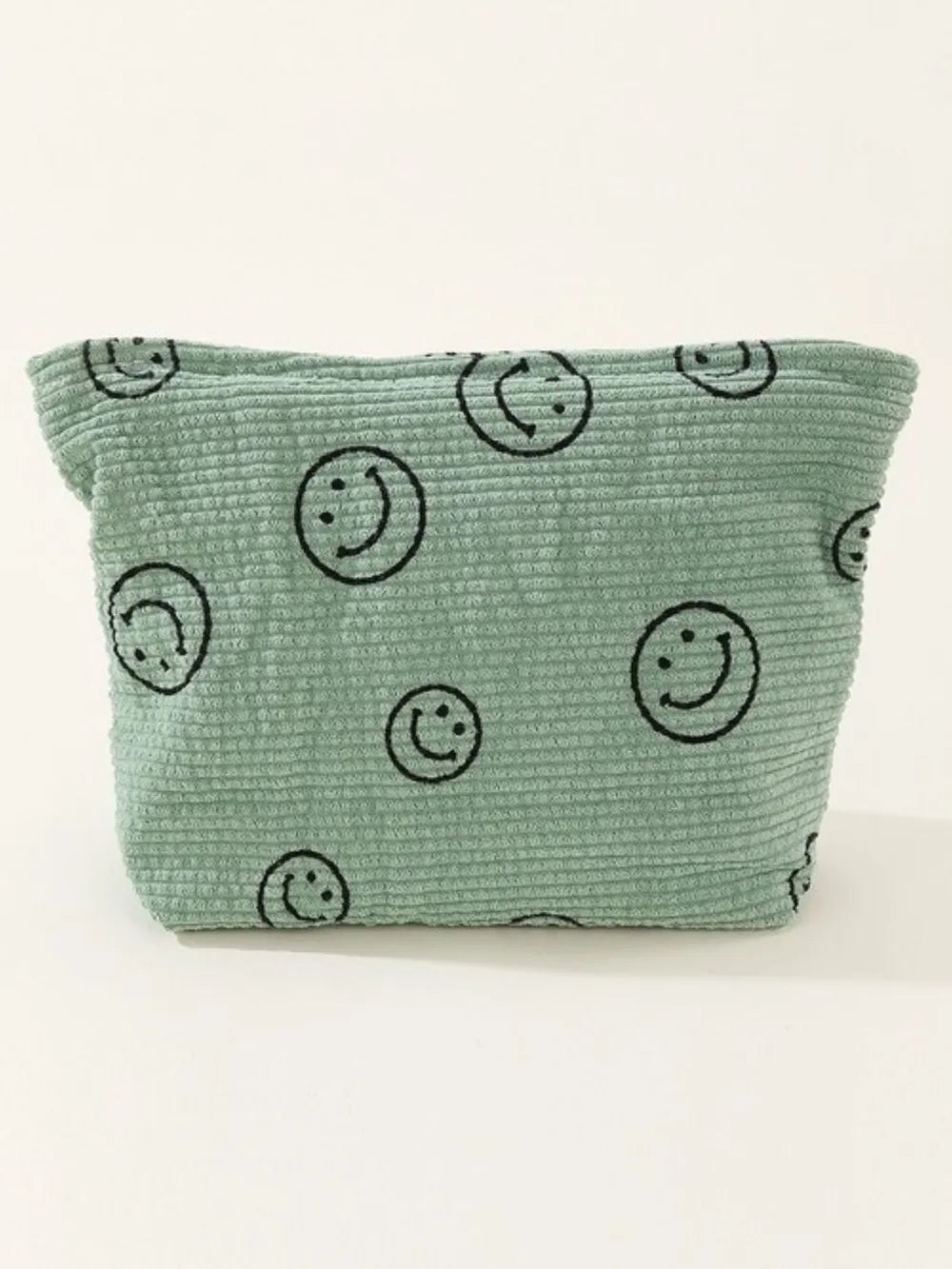 Zenana Corduroy Smile Clutch Bag With Pinstripe Print