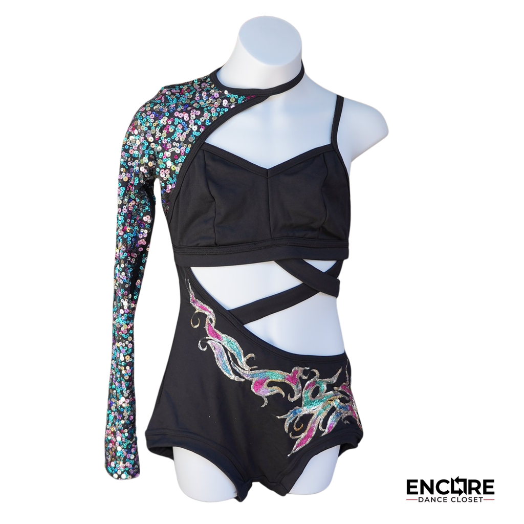 Black Asymmetrical Leotard