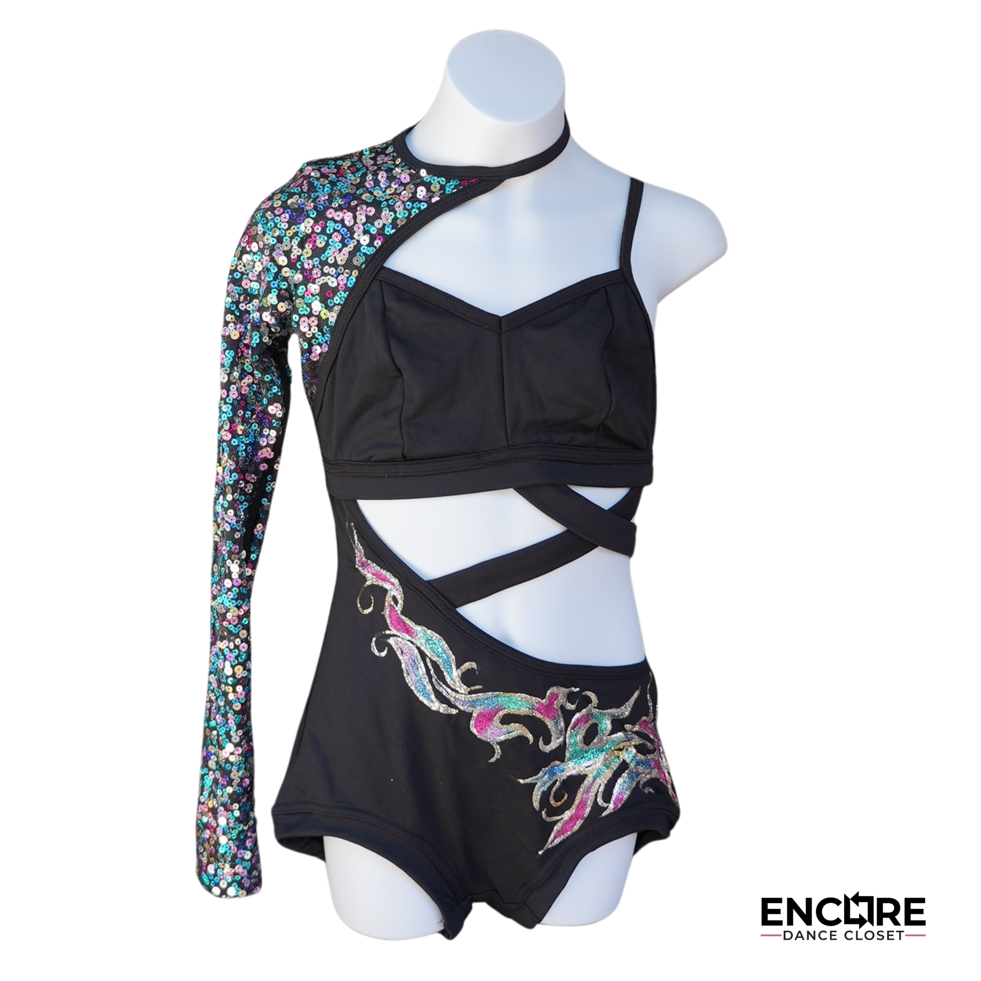 Black Asymmetrical Leotard