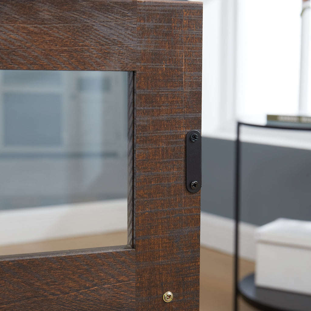 2 Doors Cabinet Farmhouse  Cabinet, Farmhouse TV Stand Barn Design,Modern Farmhouse TV Media Stand, Large Barn Inspired Home Entertainment Console,Espresso, 60.23'W*15.35'D*31.7'H