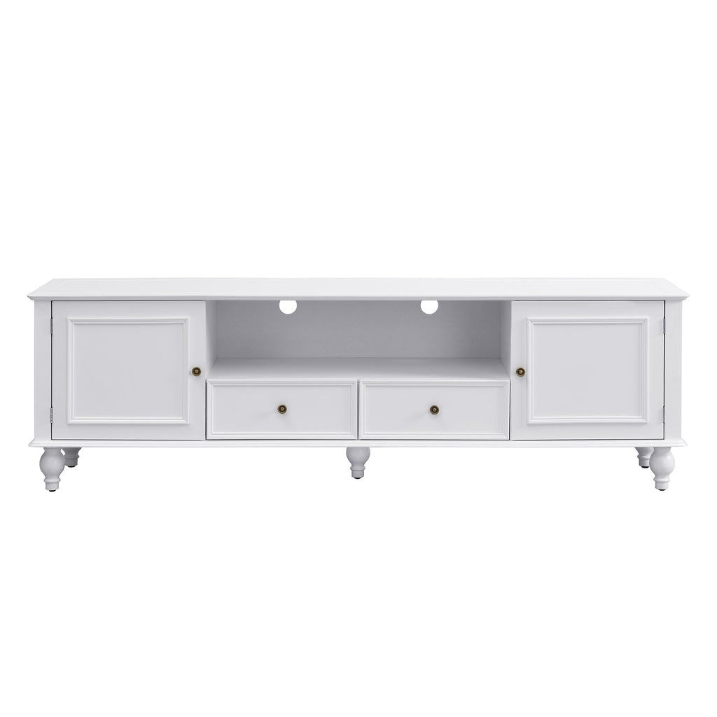 U-Can 70.9'' Modern TV Stand for TVs up to 80 Inches, Entertainment Center with Open Compartment, TV Storage Cabinet with 2 Drawers, 2 Cabinets and 5 Solid Legs for Living room