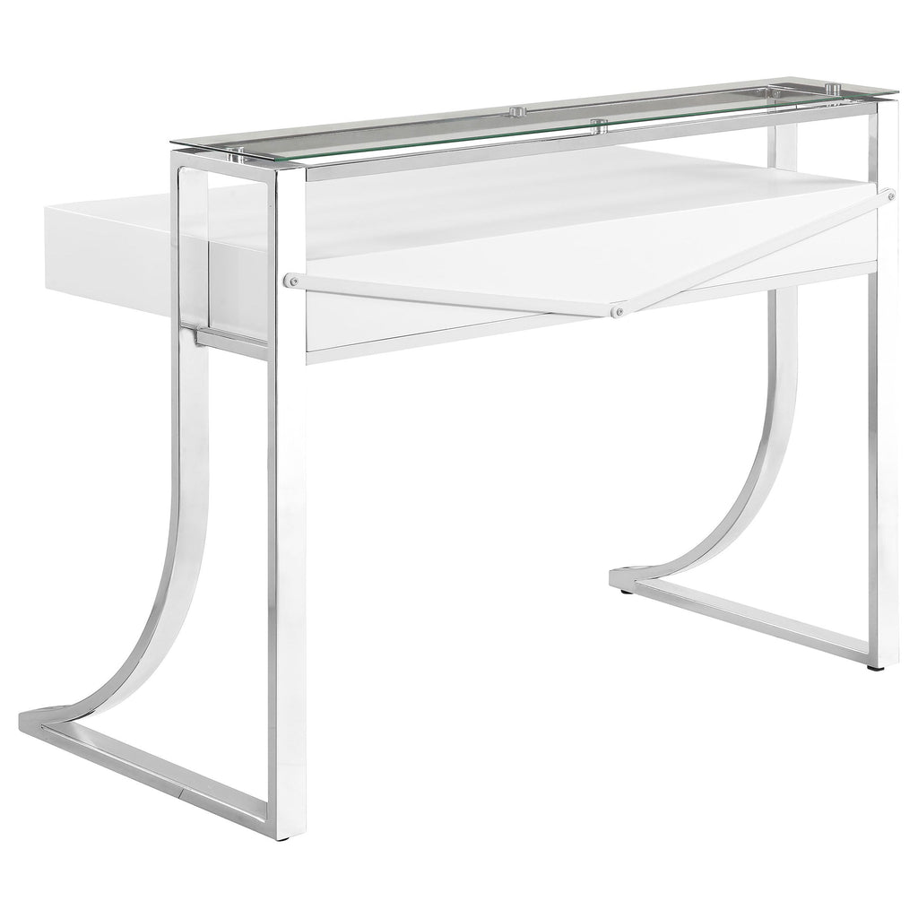 Serrano White High Gloss 2-Drawer Writing Desk
