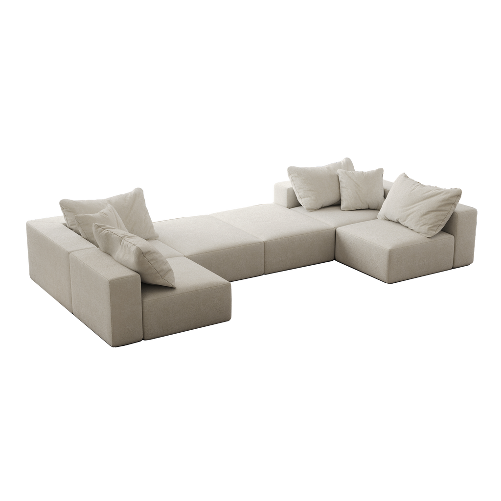 Oversized sponge cloud sofa,Modern Upholstered Sectional Sofa Couch Set,Modular 162' L Shaped Sectional Living Room Sofa Set With 6 Pillows,Free Combination Sofa Couch for Living Room,Bedroom