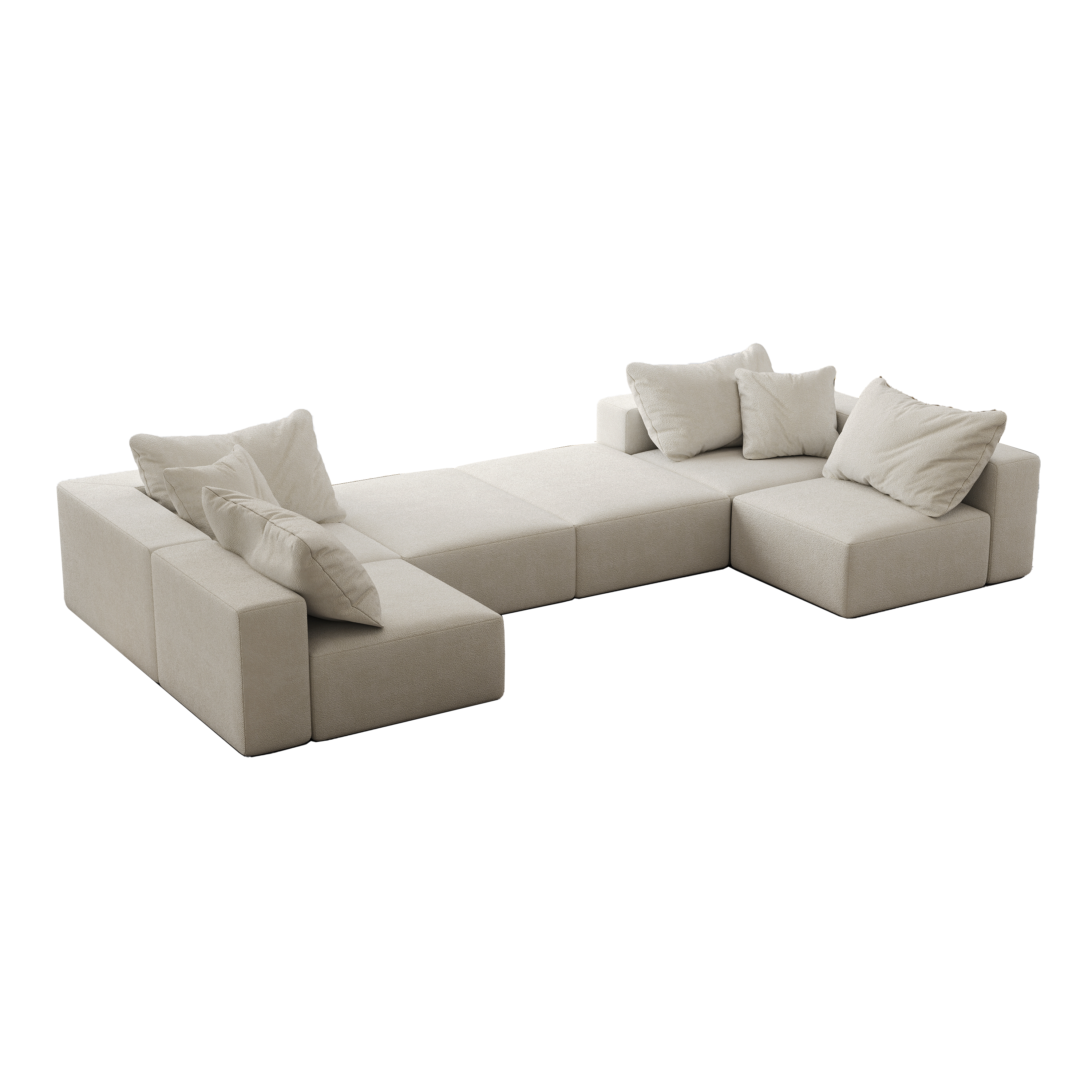 Oversized sponge cloud sofa,Modern Upholstered Sectional Sofa Couch Set,Modular 162' L Shaped Sectional Living Room Sofa Set With 6 Pillows,Free Combination Sofa Couch for Living Room,Bedroom