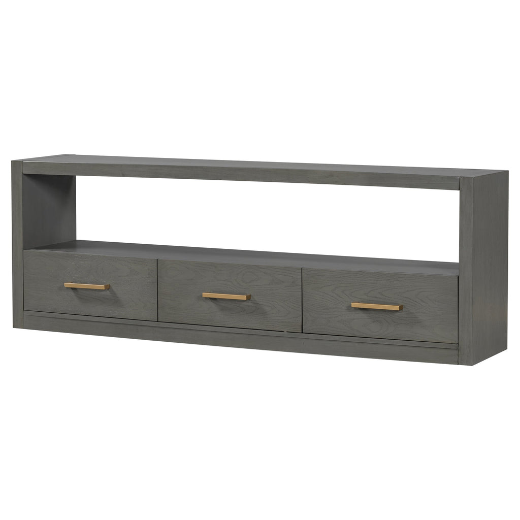 Mirod Stylish TV Stand with Ample Storage,Classic Design with Three Drawers and Spacious Surface,Minimalist Metal Handles,Versatile as TV Console or Side Cabinet