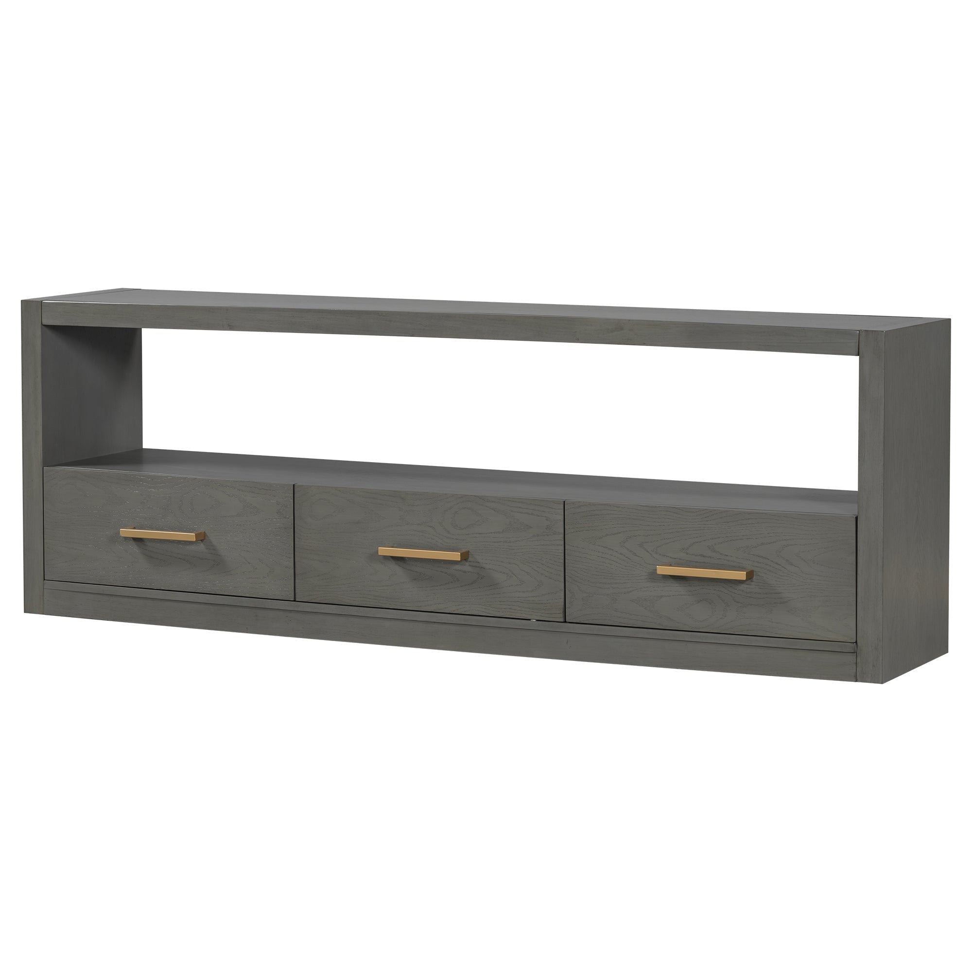 Mirod Stylish TV Stand with Ample Storage,Classic Design with Three Drawers and Spacious Surface,Minimalist Metal Handles,Versatile as TV Console or Side Cabinet