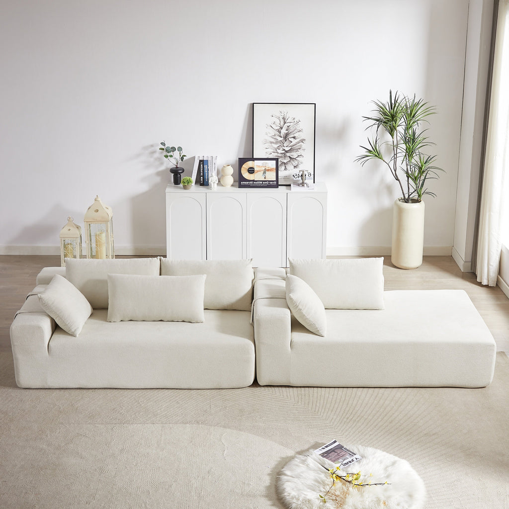 Modern Chenille Upholstered Sectional Sofa Couch Set,Modular 108' L Shaped Sectional Living Room Sofa Set With 6 Pillows,Free Combination Sofa Couch for Living Room,Bedroom