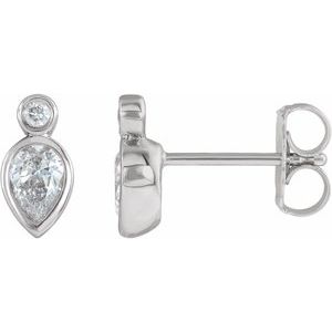 Sterling Silver 1/3 CTW Natural Diamond Bezel-Set Earrings