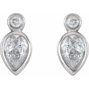 Sterling Silver 1/3 CTW Natural Diamond Bezel-Set Earrings – image 2