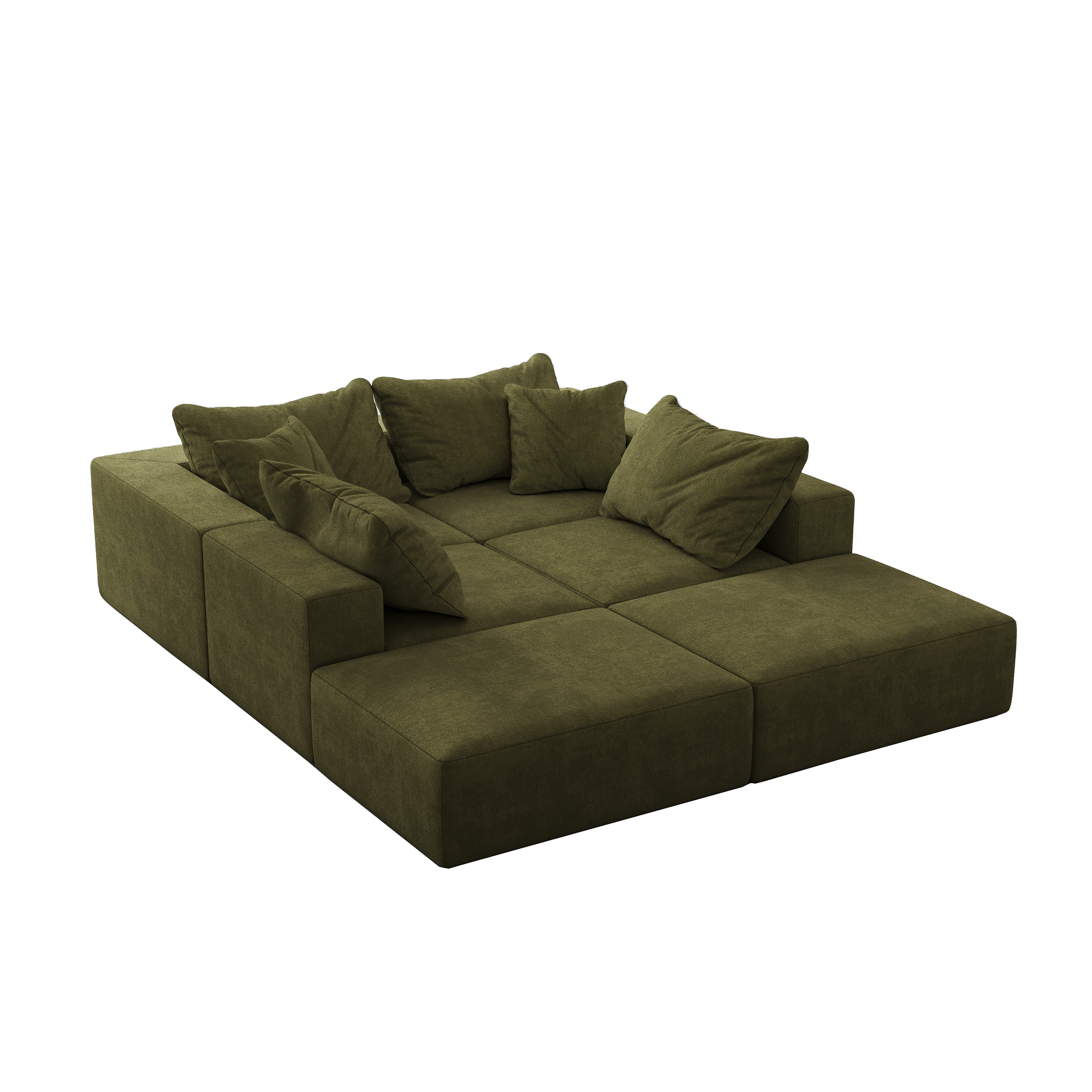 Oversized sponge cloud sofa,Modern Upholstered Sectional Sofa Couch Set,Modular 162' L Shaped Sectional Living Room Sofa Set With 6 Pillows,Free Combination Sofa Couch for Living Room,BedroomWF055