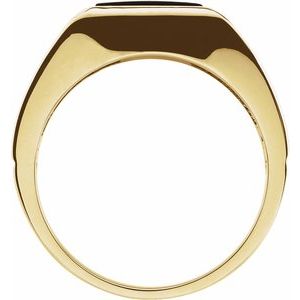 10K Yellow Gold Natural Black Onyx Ring