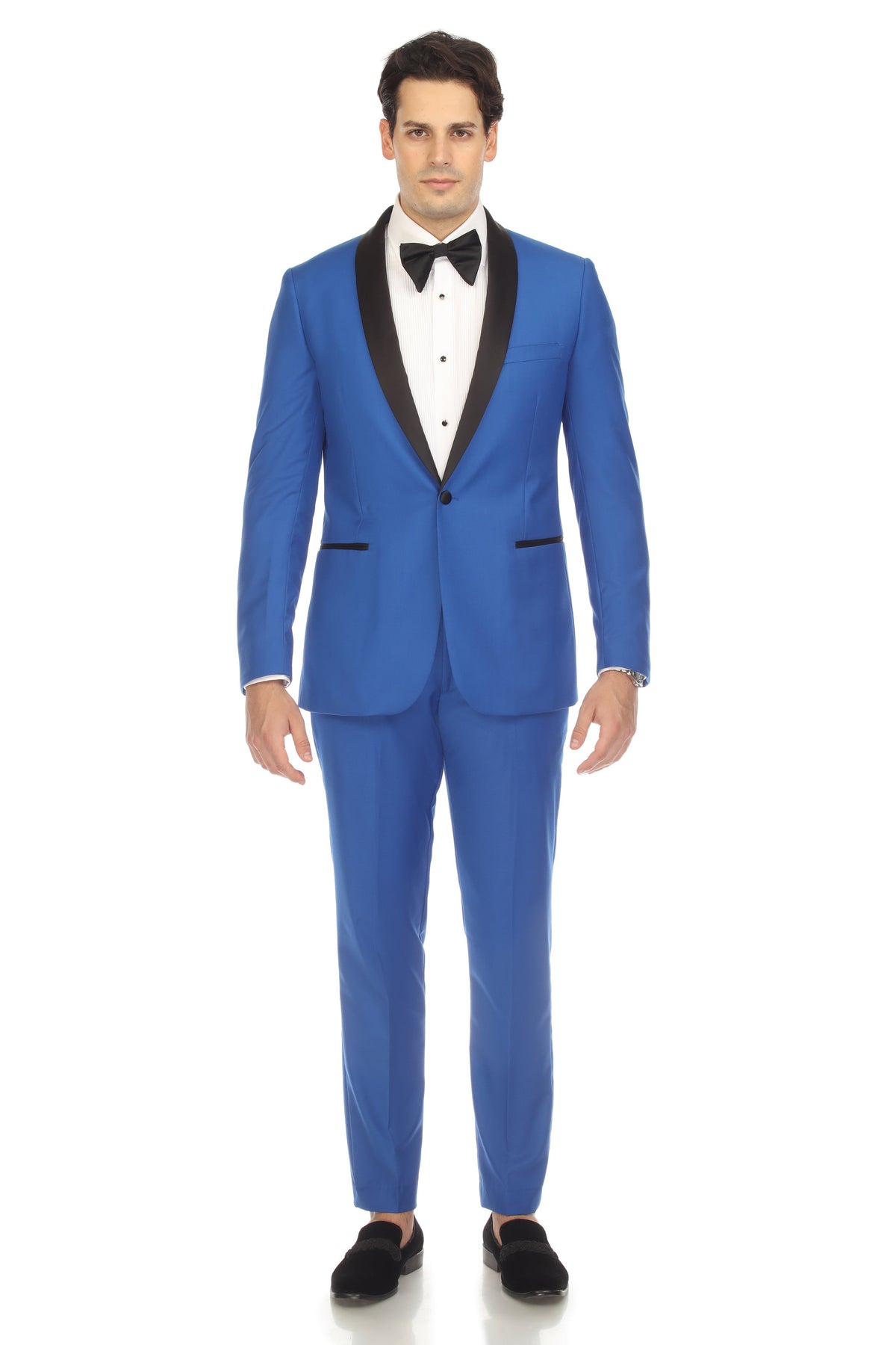 Men's Royal Blue Shawl Lapel Tuxedo – Slim Fit 2 Piece Suit | Ferrecci Reno