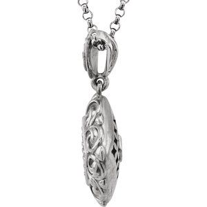 14K White Gold 1/8 CTW Natural Diamond 18" Necklace