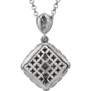 14K White Gold 1/8 CTW Natural Diamond 18" Necklace