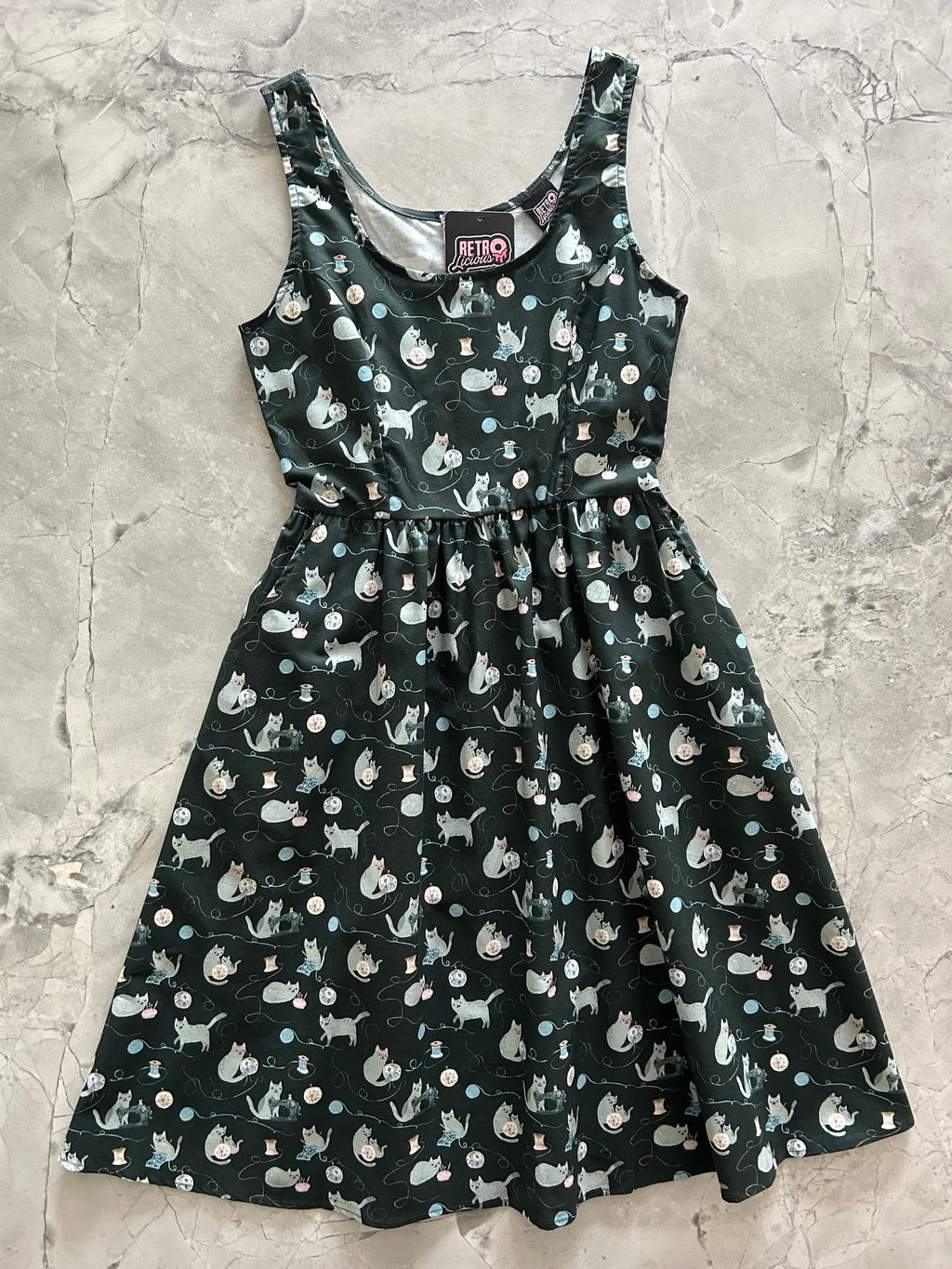 Cats and Yarn Fit & Flare Dress
