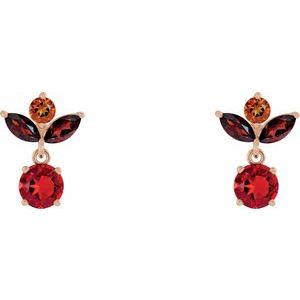 14K Rose Gold Multi-Gemstone Earrings – image 2