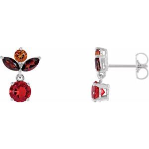 Sterling Silver Multi-Gemstone Earrings