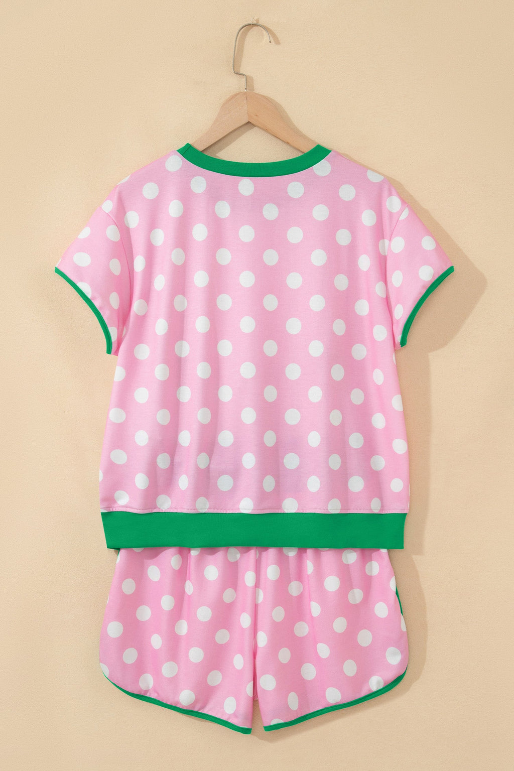 Polka Dot Contrast Trim Top & Short Set