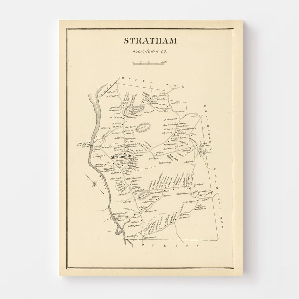 Vintage Map of Stratham, New Hampshire 1892