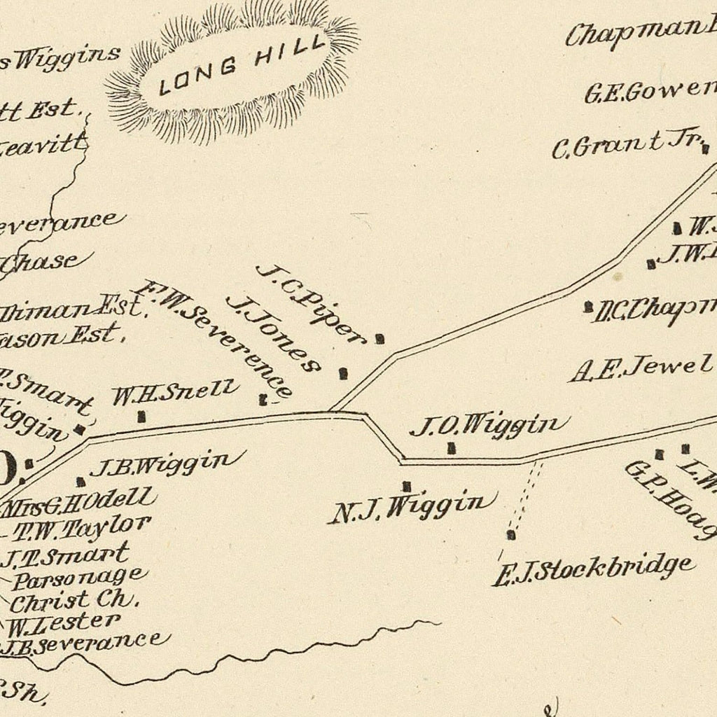 Vintage Map of Stratham, New Hampshire 1892