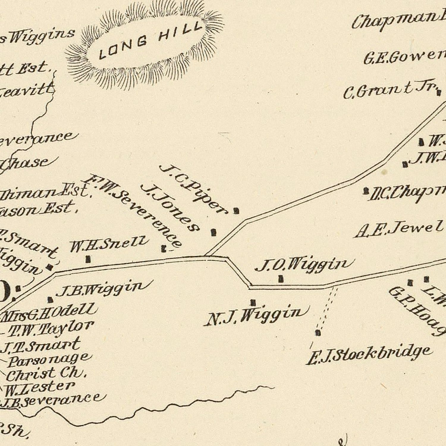Vintage Map of Stratham, New Hampshire 1892