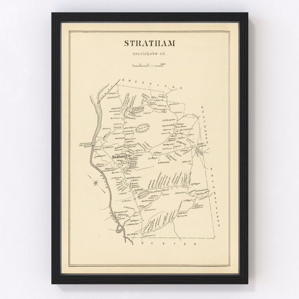 Vintage Map of Stratham, New Hampshire 1892