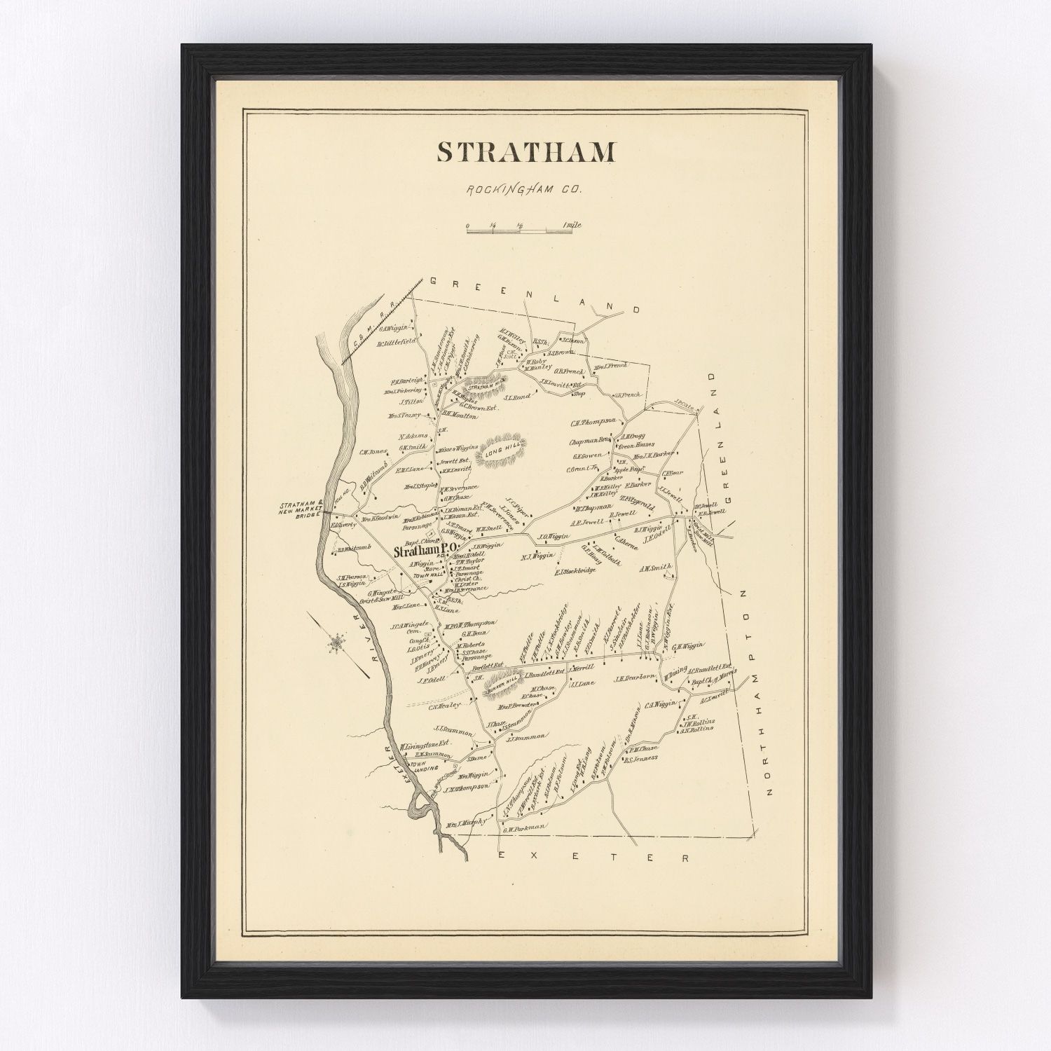 Vintage Map of Stratham, New Hampshire 1892