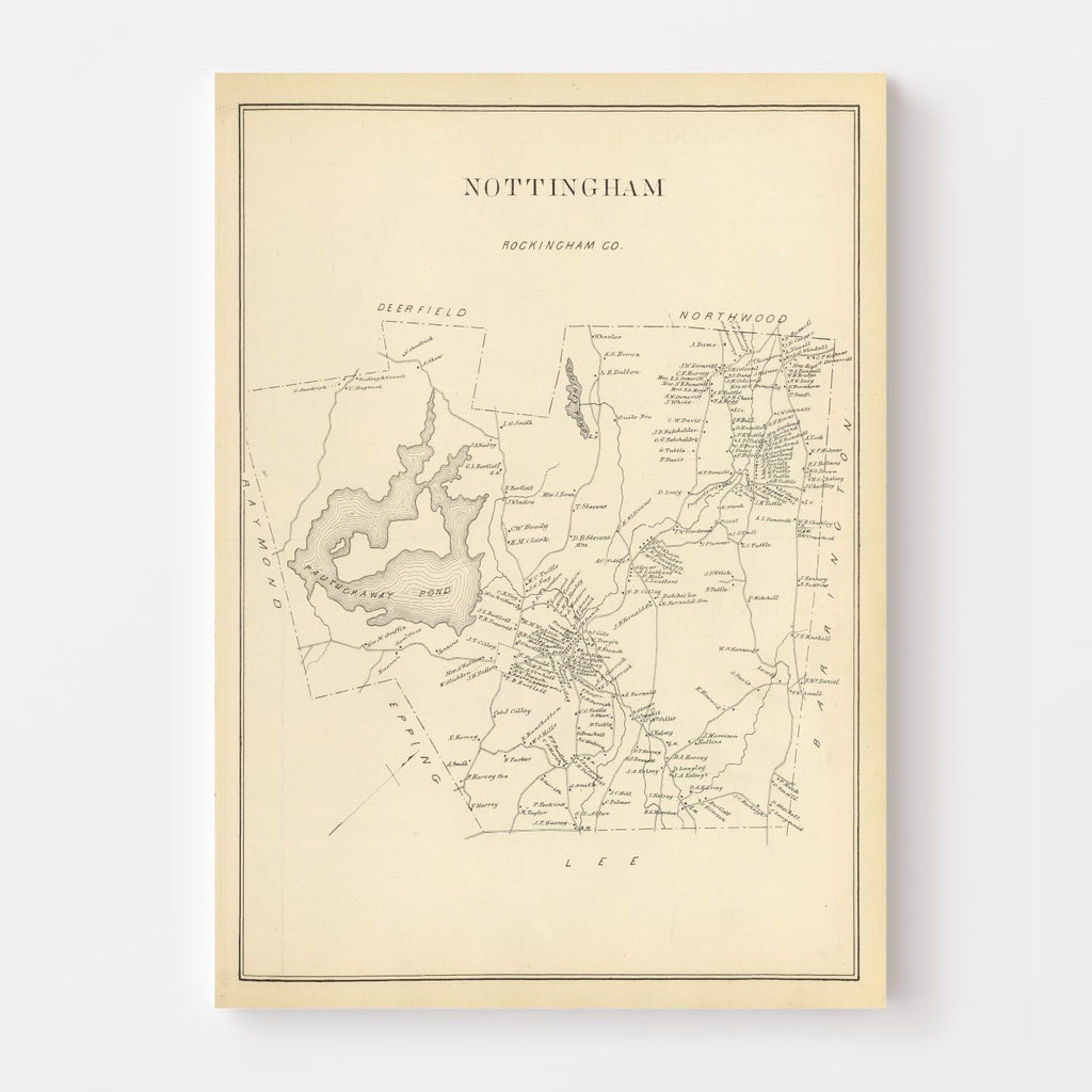 Vintage Map of Nottingham, New Hampshire 1892