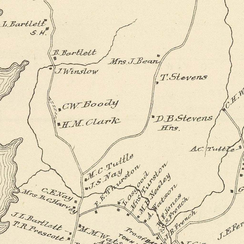 Vintage Map of Nottingham, New Hampshire 1892