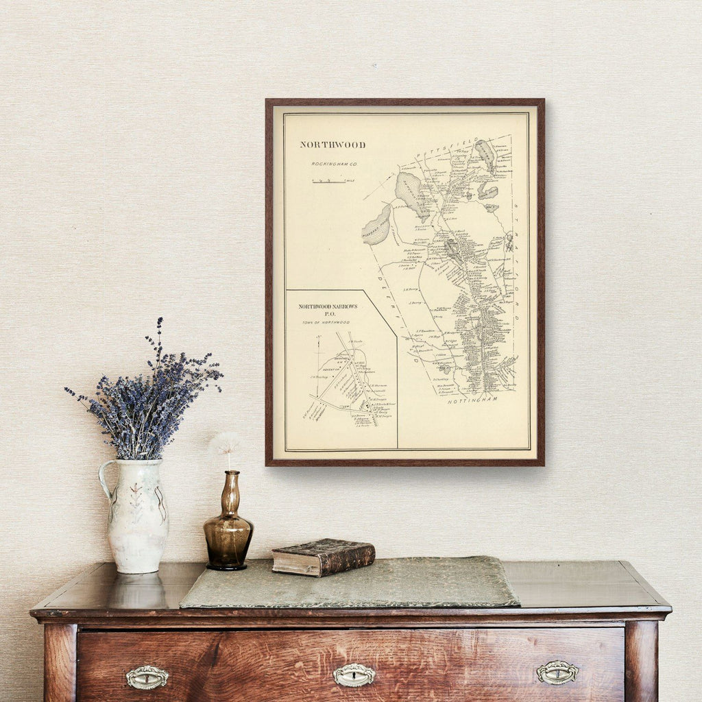 Vintage Map of Northwood, New Hampshire 1892