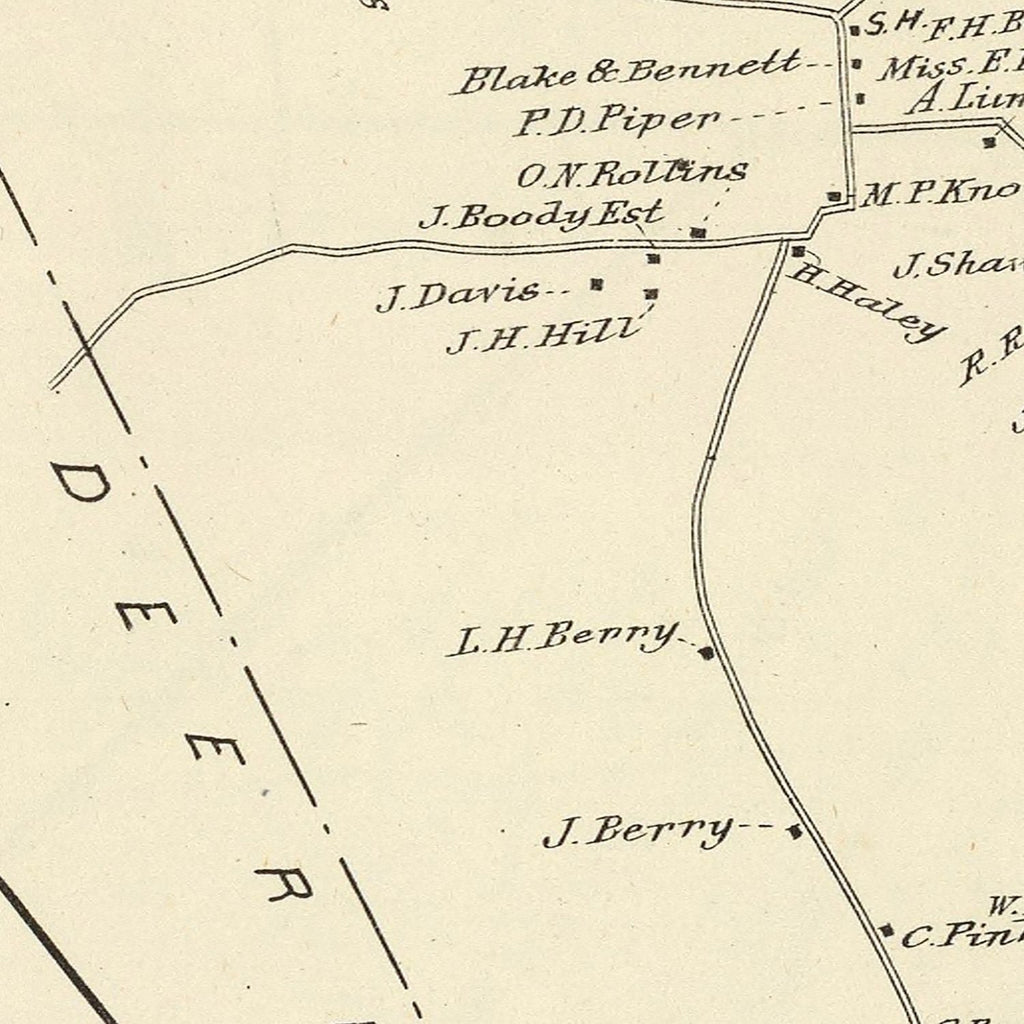 Vintage Map of Northwood, New Hampshire 1892