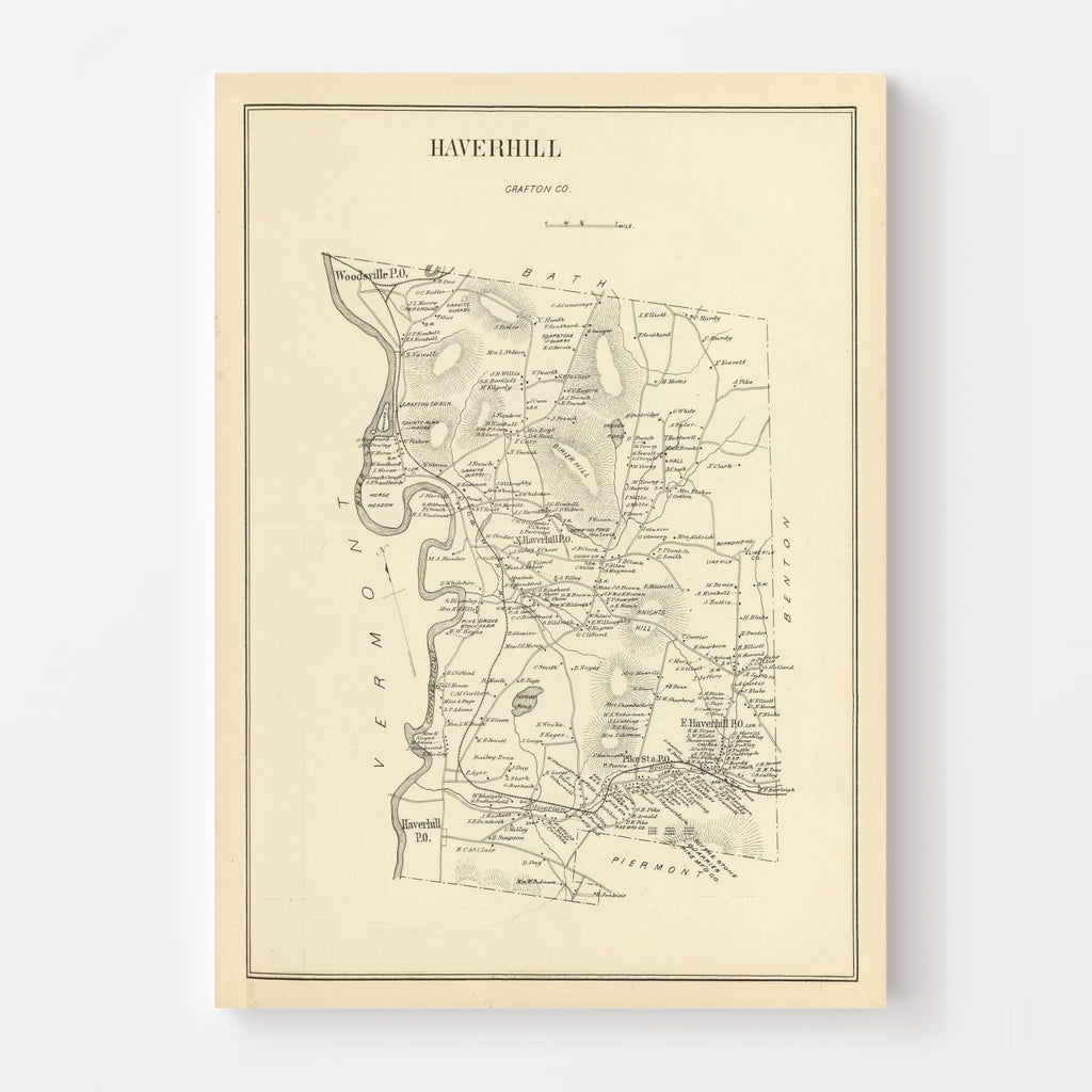Vintage Map of Haverhill, New Hampshire 1892