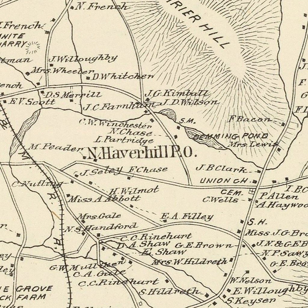 Vintage Map of Haverhill, New Hampshire 1892