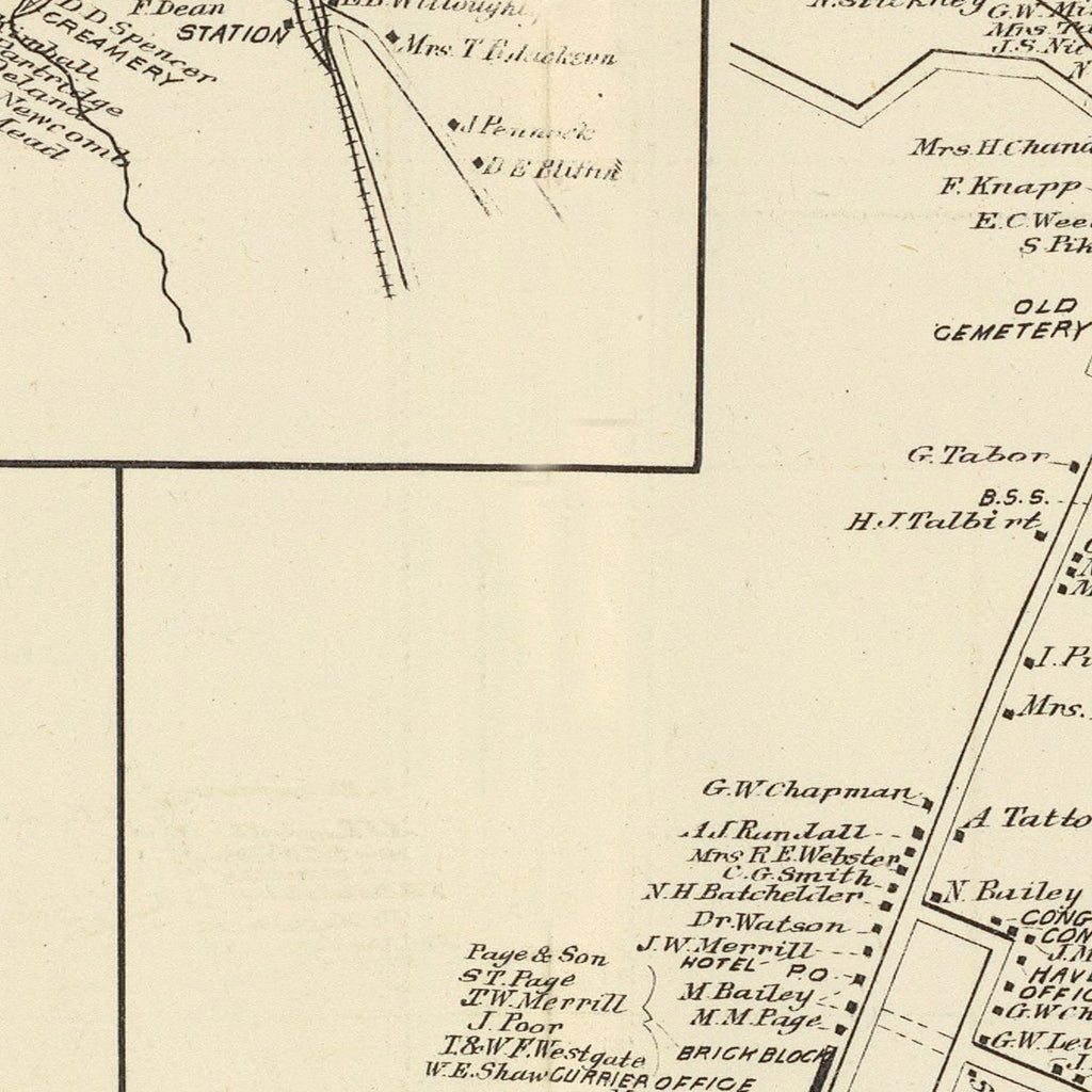 Vintage Map of Haverhill, New Hampshire 1892