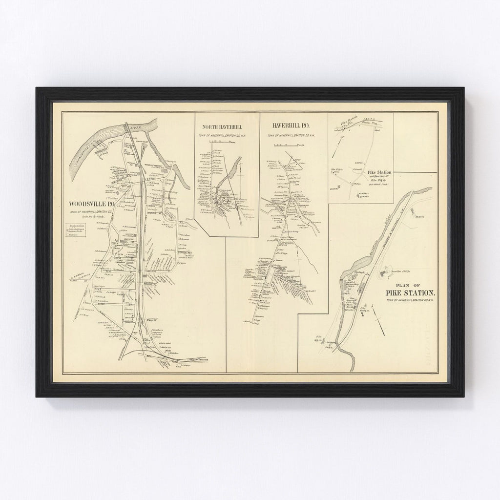 Vintage Map of Haverhill, New Hampshire 1892