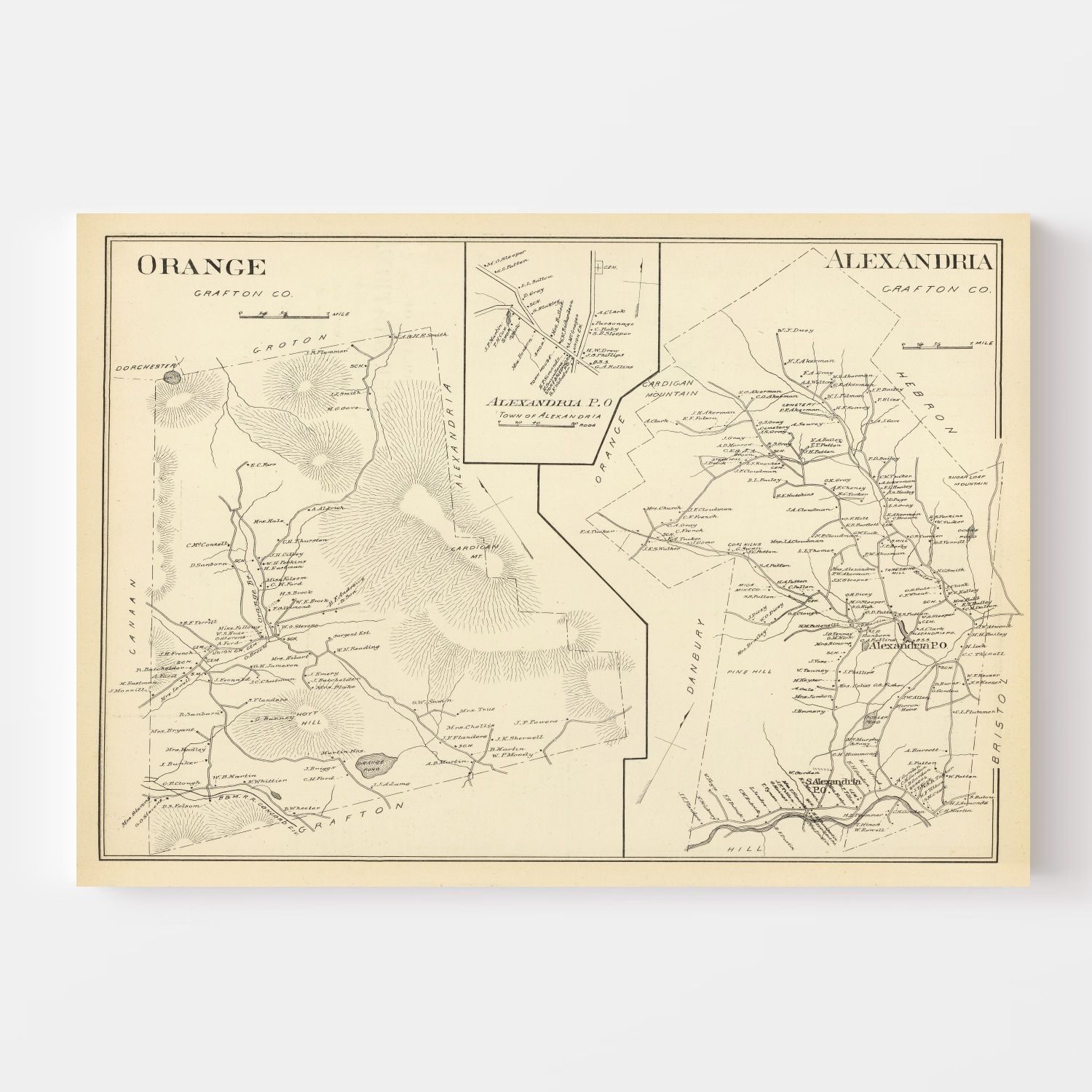 Vintage Map of Alexandria, New Hampshire 1892
