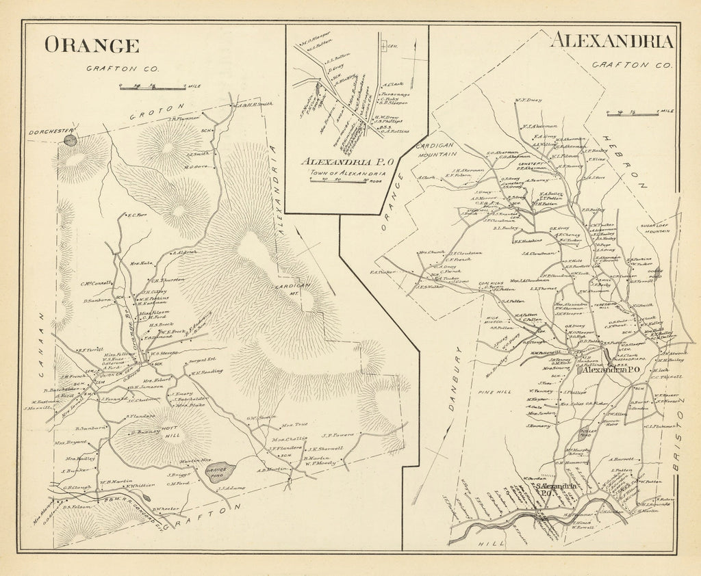 Vintage Map of Alexandria, New Hampshire 1892
