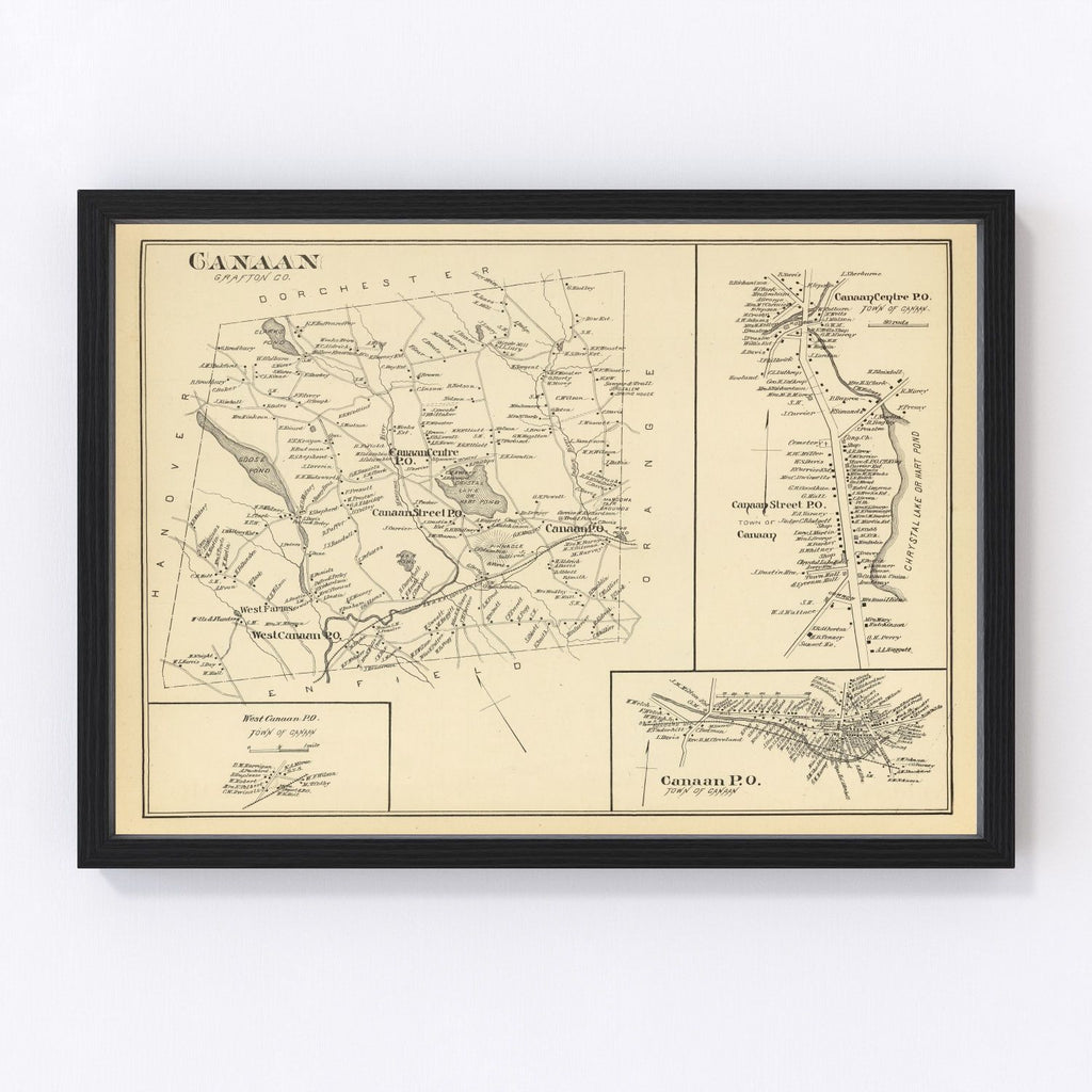 Vintage Map of Canaan, New Hampshire 1892