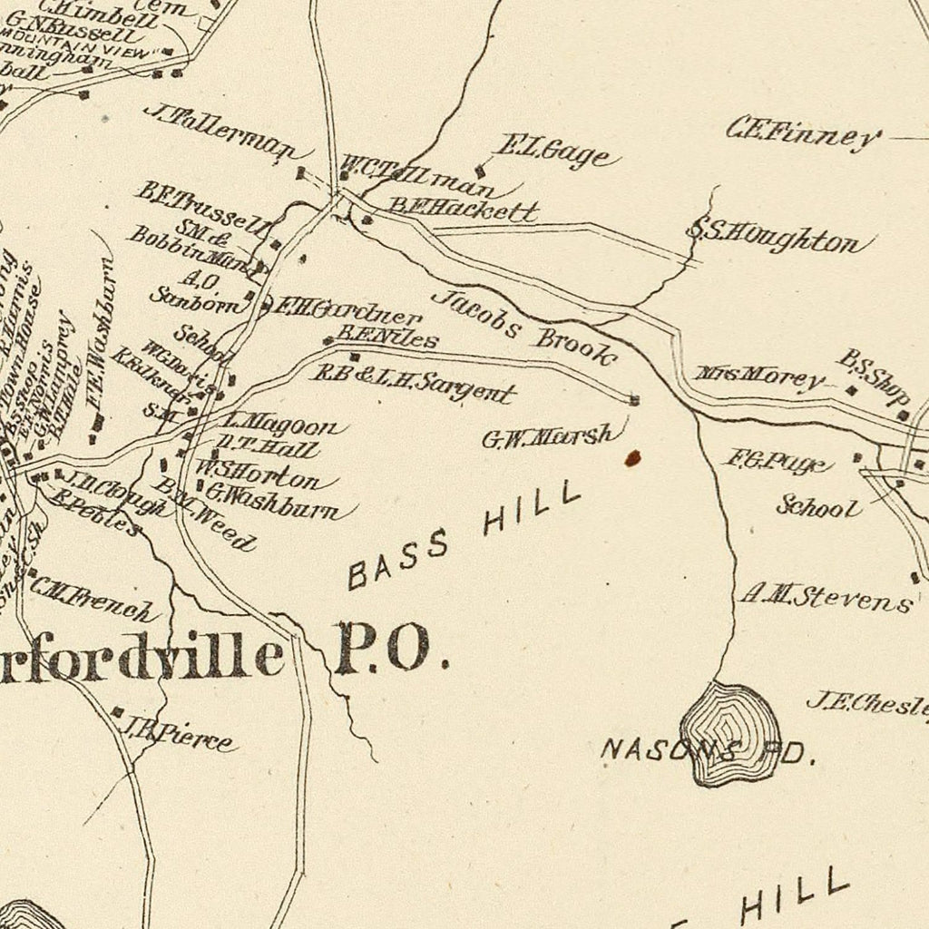 Vintage Map of Orford, New Hampshire 1892