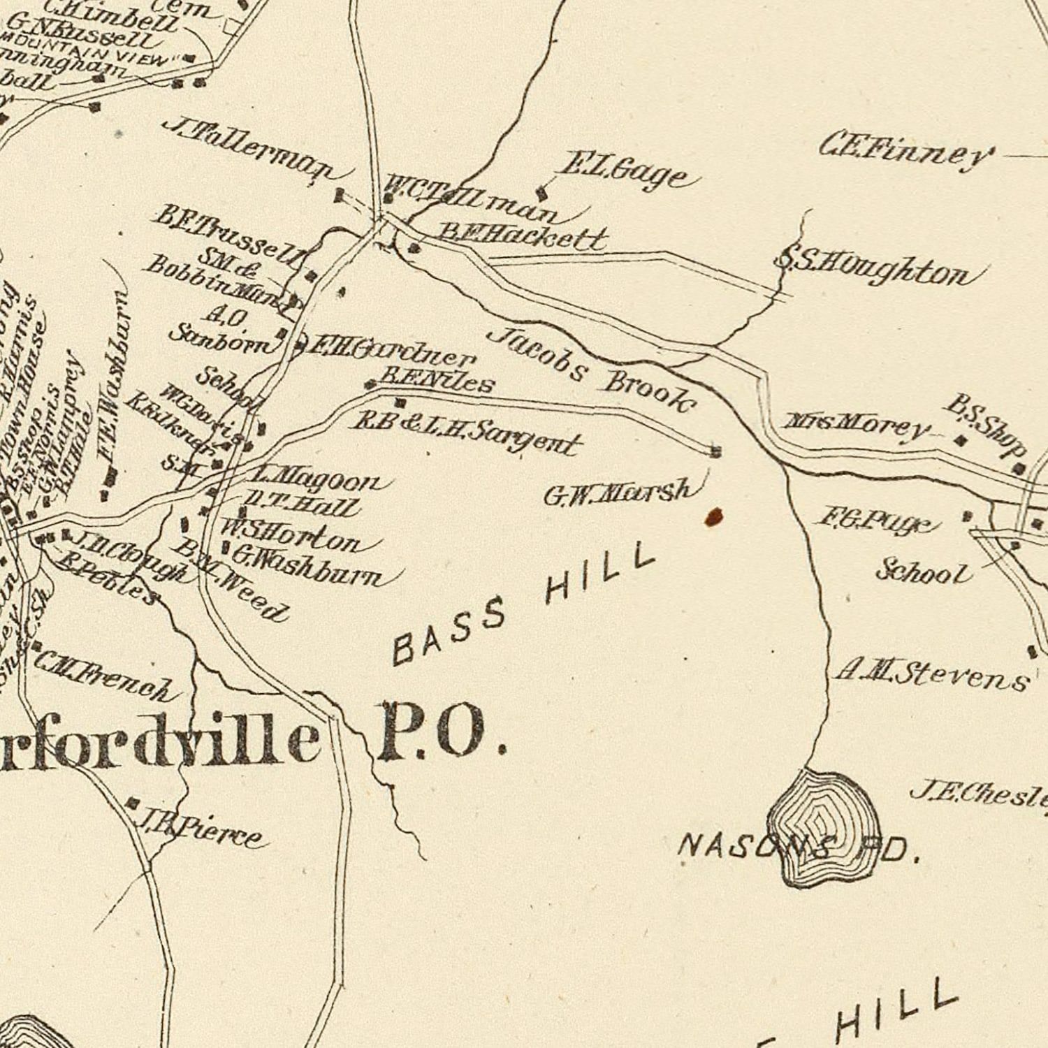 Vintage Map of Orford, New Hampshire 1892