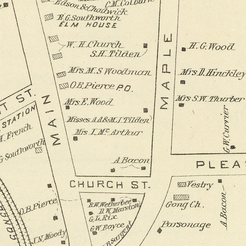 Vintage Map of West Lebanon, New Hampshire 1892