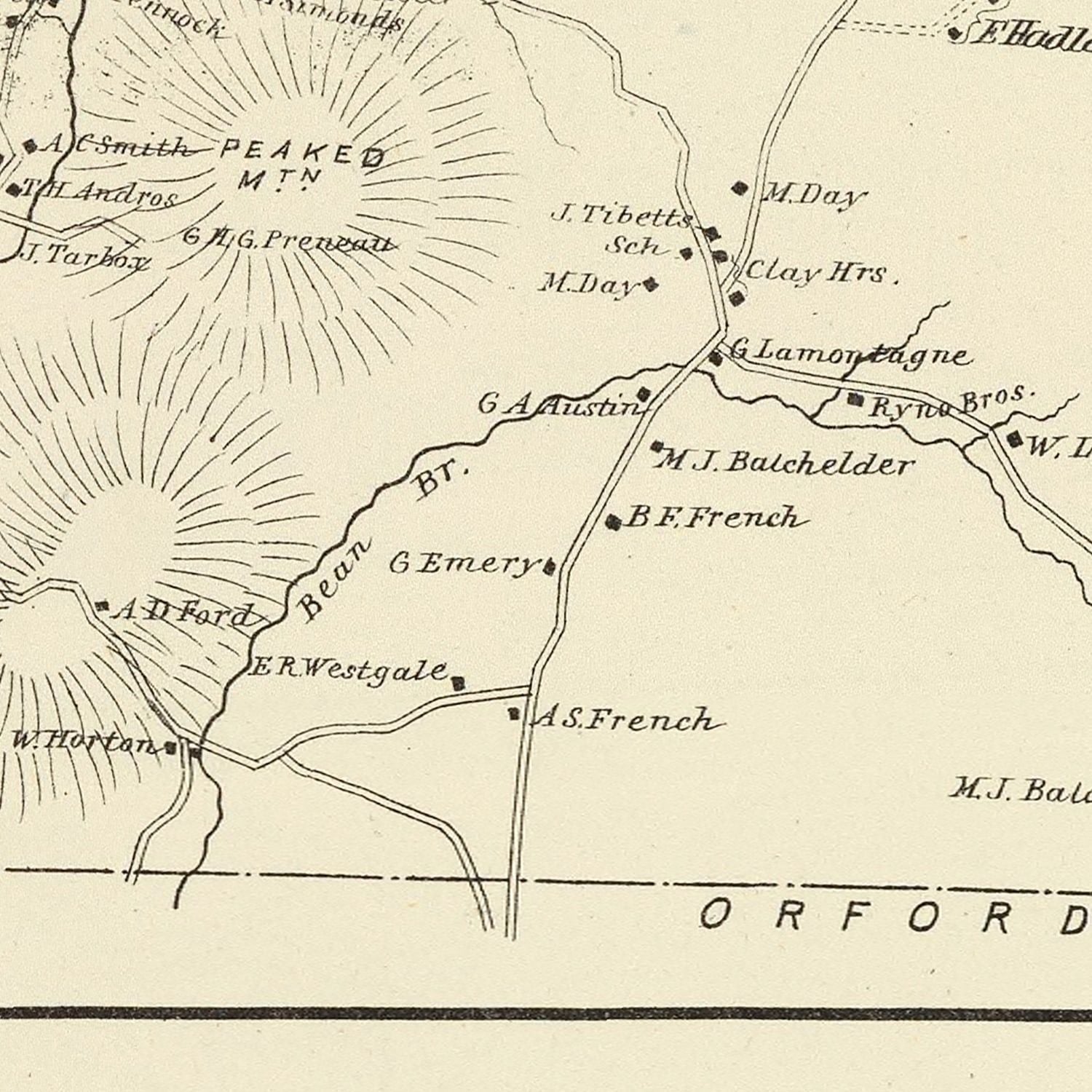 Vintage Map of Piermont, New Hampshire 1892