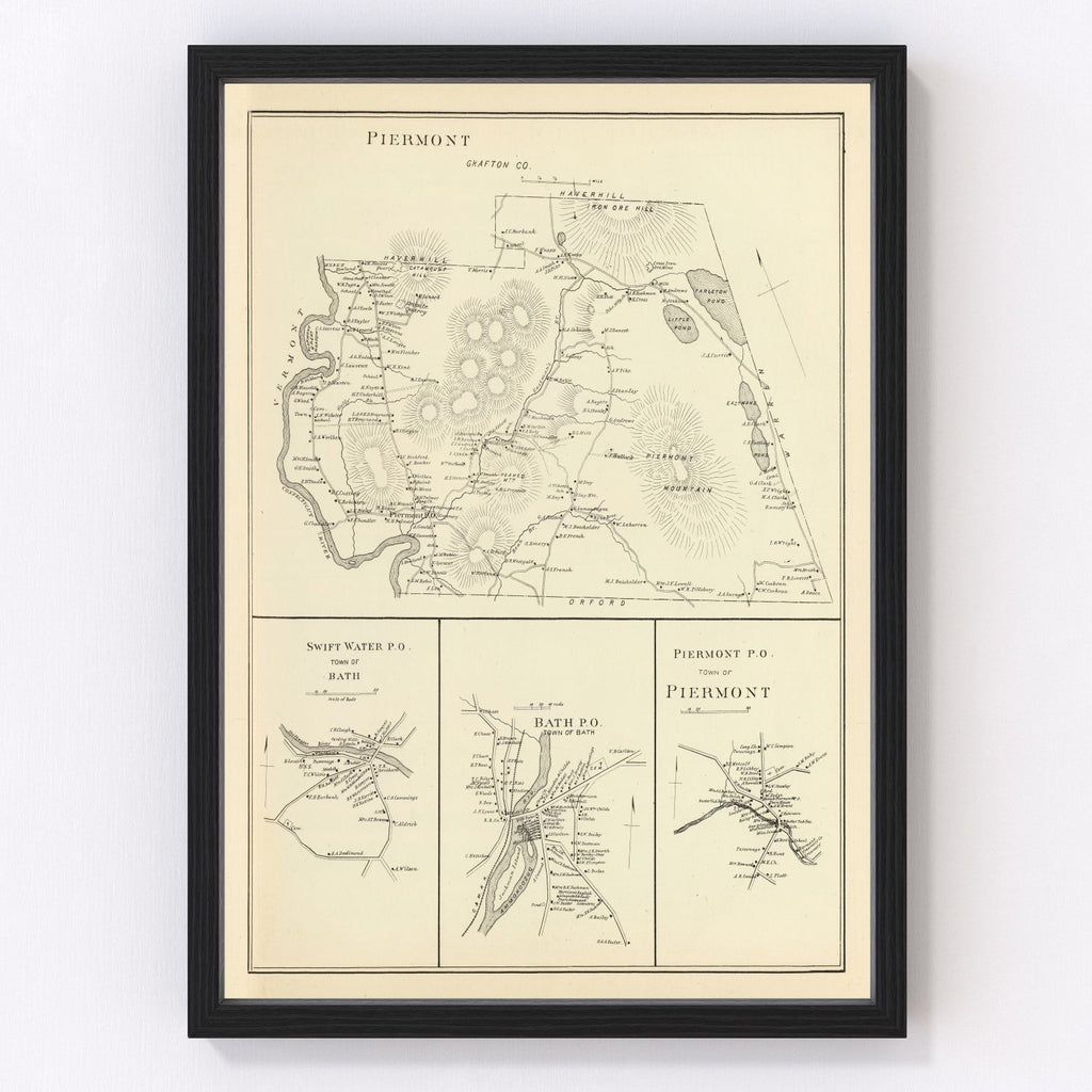 Vintage Map of Piermont, New Hampshire 1892