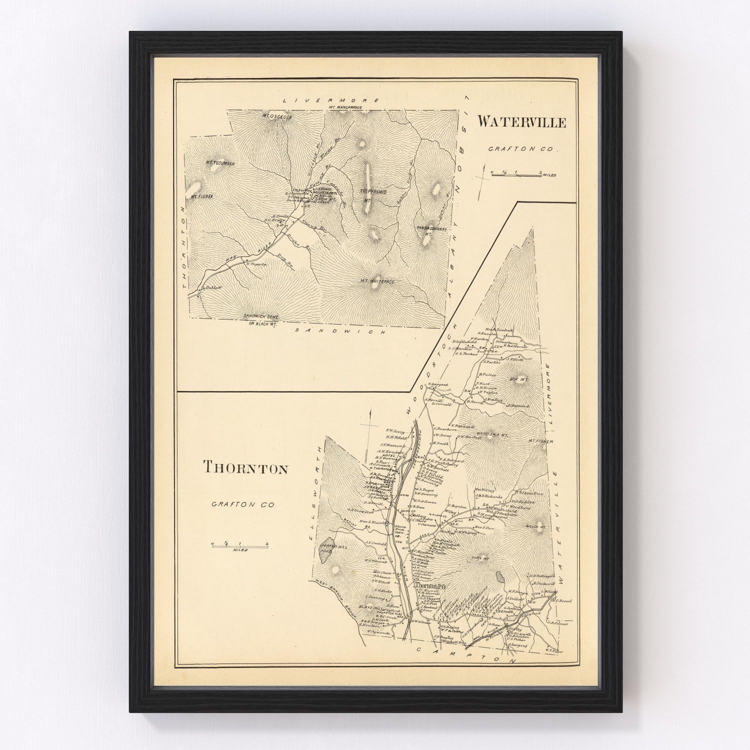 Vintage Map of Thornton, New Hampshire 1892