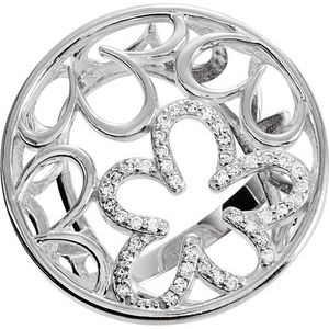 Sterling Silver 1/5 CTW Natural Diamond Floral Ring