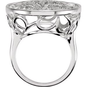 Sterling Silver 1/5 CTW Natural Diamond Floral Ring