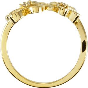 14K Yellow Gold .07 CTW Natural Diamond Floral Ring