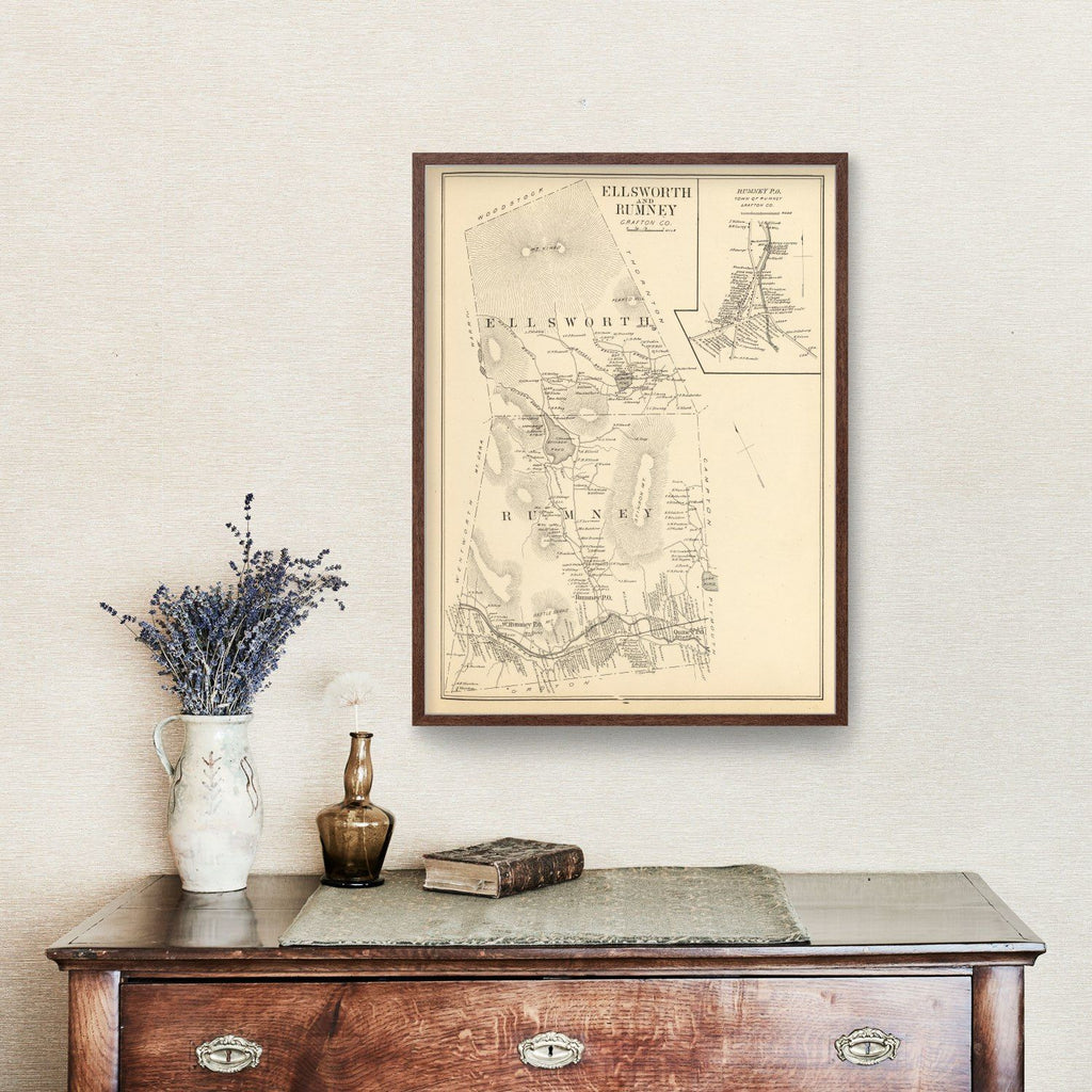 Vintage Map of Ellsworth, New Hampshire 1892